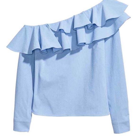 H&M one-shoulder ruffle blouse - Picture 2 of 9
